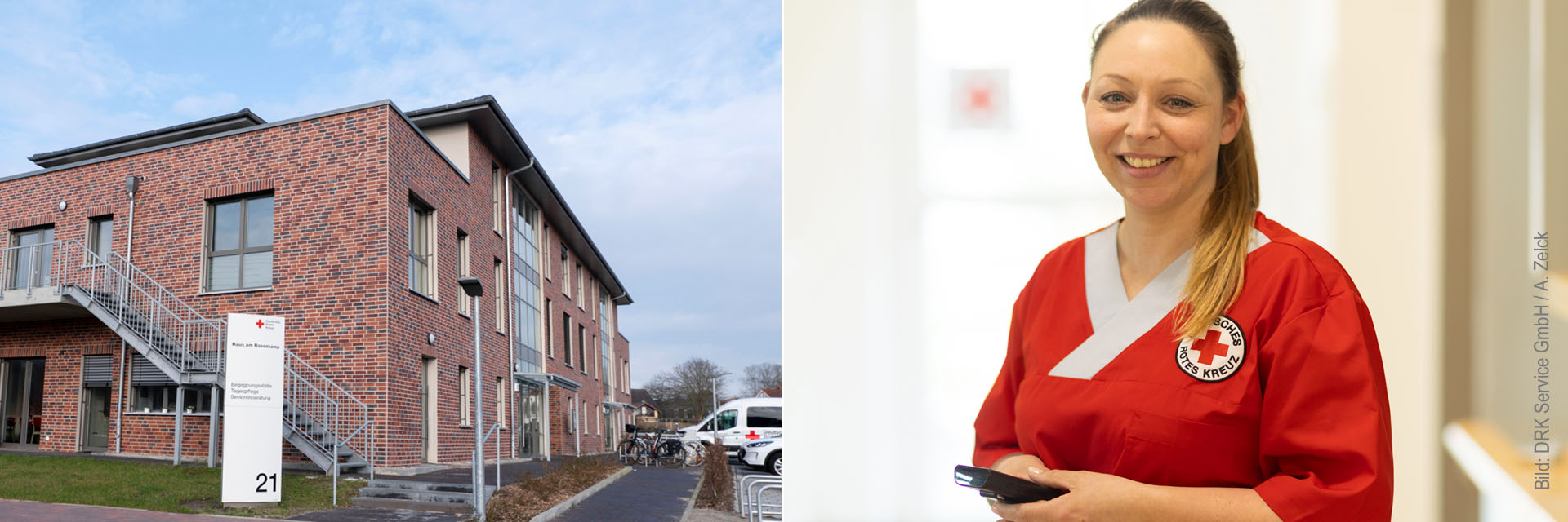 Das Haus am Rosenkamp und eine lächelnde Pflegedienstleitung