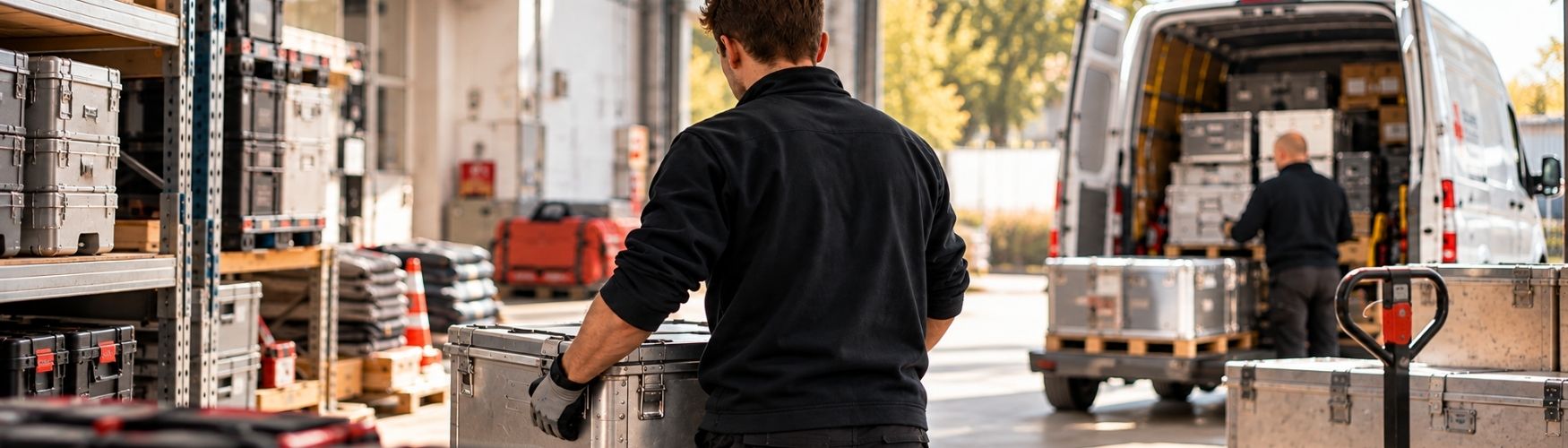 Transportkisten verladen
